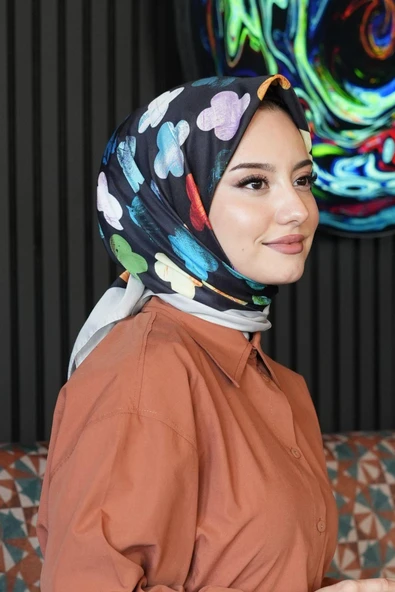Yonca Desen Renkli Soft Pamuk Eşarp - Resim 3