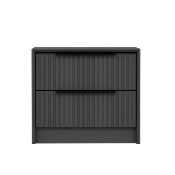 Minar Kale Luxe Soft 2Çek Mebran Komodin-Antrasit - Resim 4