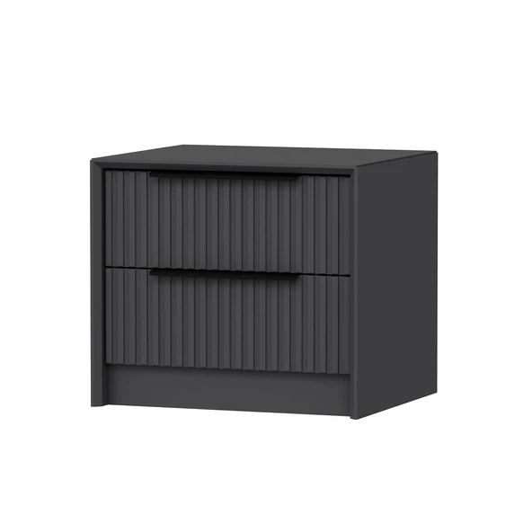 Minar Kale Luxe Soft 2Çek Mebran Komodin-Antrasit - Resim 5