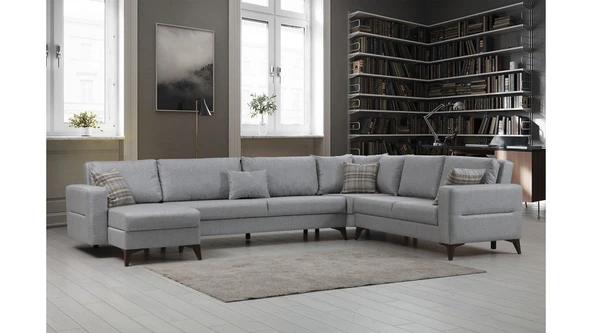 Minar Kristal Dinlenme+3+Köşe+2 Köşe Takımı Açık Gri ürün görseli 1