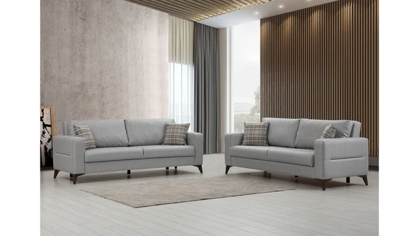 Minar Kristal 3+3 Koltuk Takımı Açık Gri ürün görseli 1