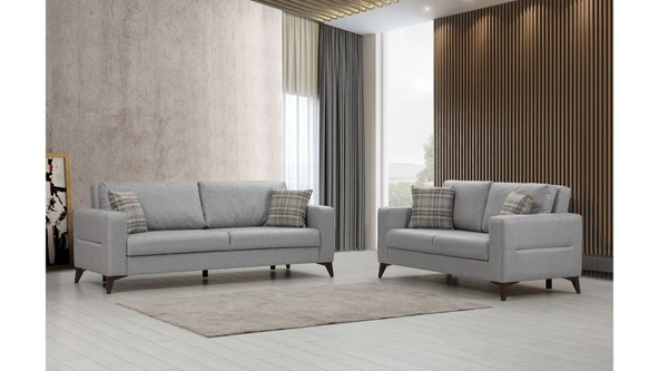 Minar Kristal 3+2 Koltuk Takımı Açık Gri ürün görseli 1