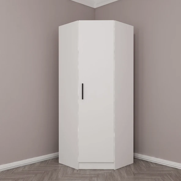 Minar Kale 210Cm 1K Köşe Dolap Beyaz ürün görseli 1