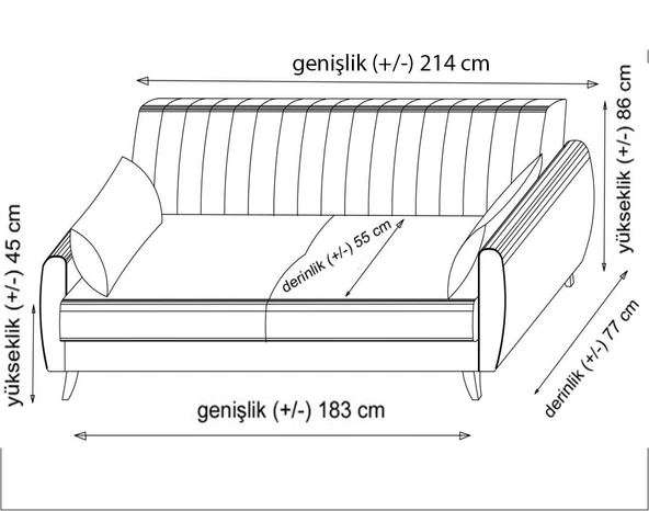 Minar Alkon Üçlü Koltuk-Bej 92 - Resim 8
