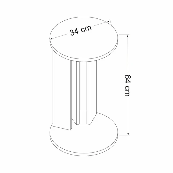 Minar Ema Yan Sehpa-Dore-Antrasit - Resim 8