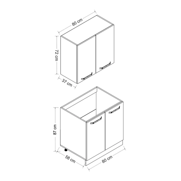 Minar 80 Cm Mutfak Dolabı Beyaz 80-B1 - Resim 8