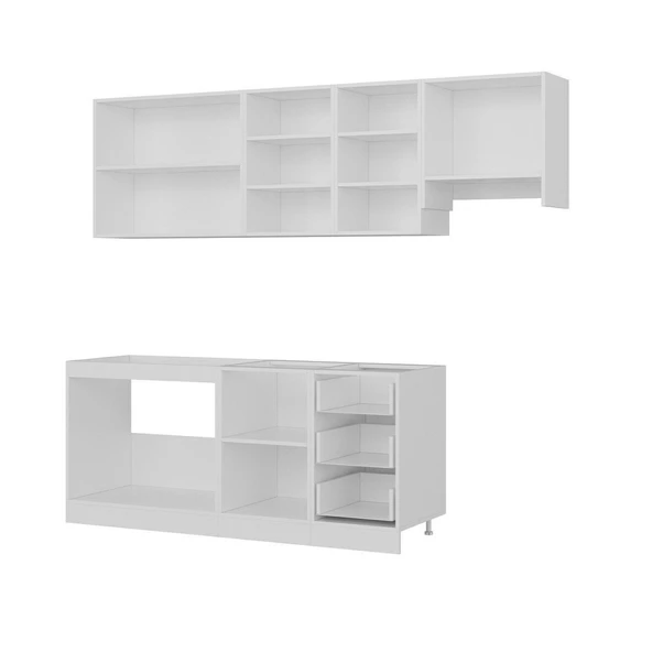 Minar 245 Cm Mutfak Dolabı Beyaz 245-B5 - Resim 4