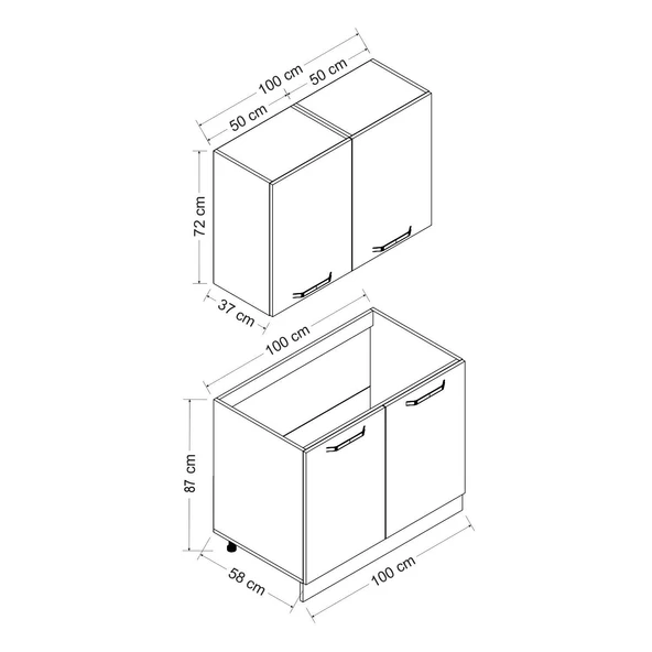 Minar 100 Cm Mutfak Dolabı Beyaz 100-B2 - Resim 8