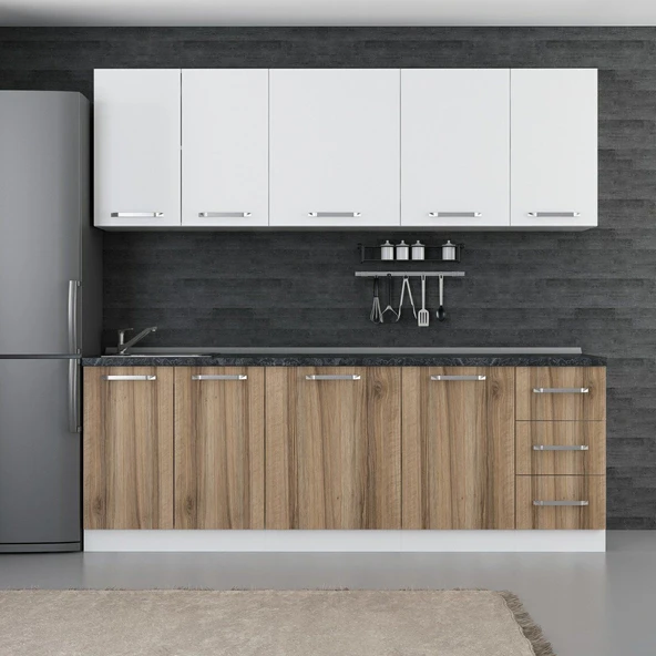 Minar 230 Cm Mutfak Dolabı Beyaz Dore 230-D1 ürün görseli 1