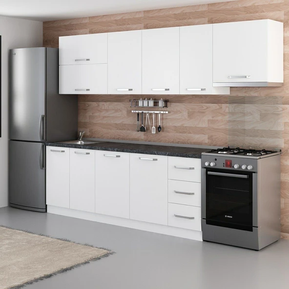 Minar 280 Cm Mutfak Dolabı Beyaz 280-B7 - Resim 5