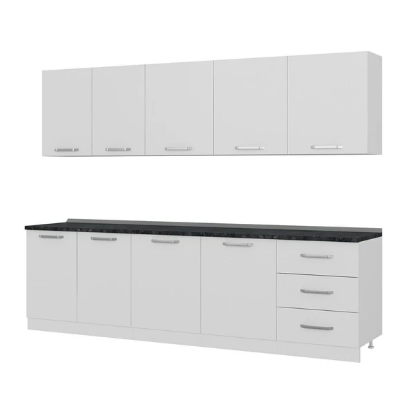 Minar 280 Cm Mutfak Dolabı Beyaz 280-B2 - Resim 4