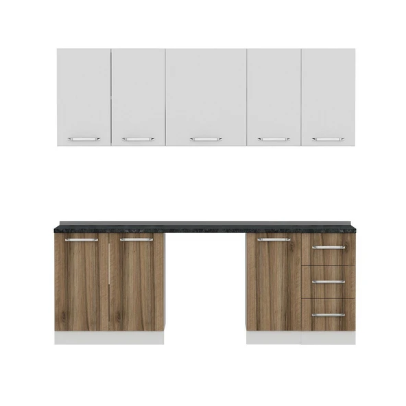 Minar 220 Cm Mutfak Dolabı Beyaz Dore 220-D11 - Resim 4