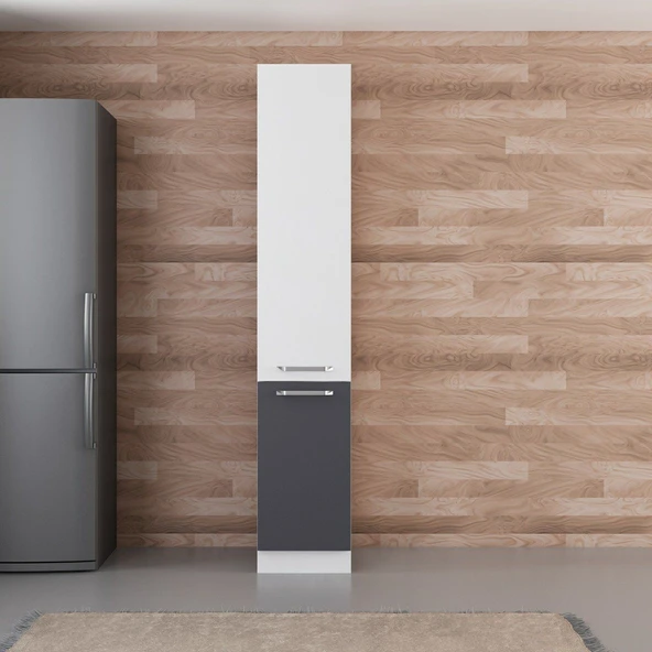 Minar 40 Cm Mutfak Boy Dolabı Beyaz Antrasit D40-A1 ürün görseli 1