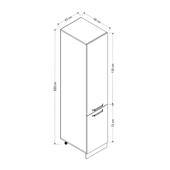 Minar 45 Cm Mutfak Boy Dolabı Beyaz Dore D45-D1 - Resim 8