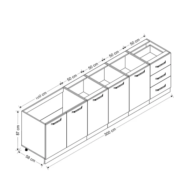 Minar 300 Cm Mutfak Dlb Byz Dore 300-D2-Alt - Resim 2