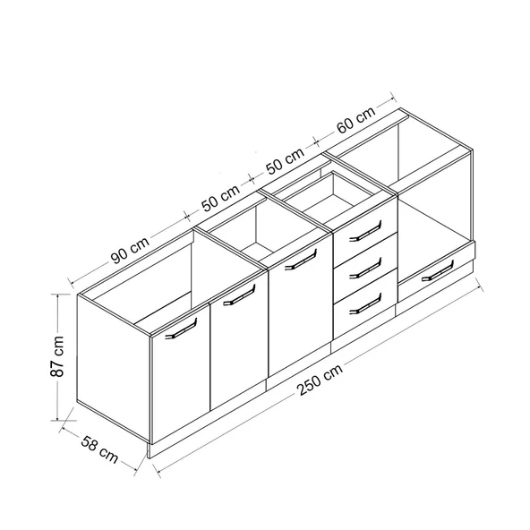 Minar 250 Cm Mutfak Dlb Byz Dore 250-D3-Alt - Resim 8