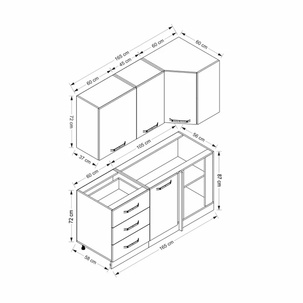 Minar 165Cm Köşe Mtfk Dlp Byz K165-B2 - Resim 8