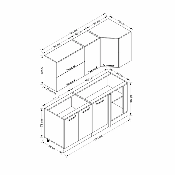Minar 185Cm Köşe Mtfk Dlp Byz K185-B3 - Resim 8