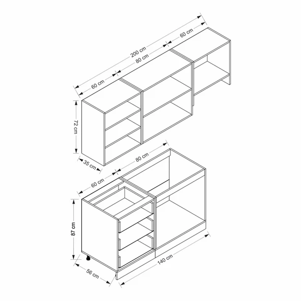 Minar 200Cm Mebran C Mutfak Dlp Beyaz 200-Mcb2 - Resim 8