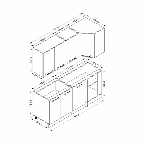 Minar 185Cm Köşe Mtfk Dlp Byz K185-B2 - Resim 8