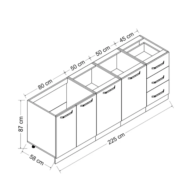 Minar 225 Cm Mutfak Dlb Byz Dore 225-D1-Alt - Resim 8