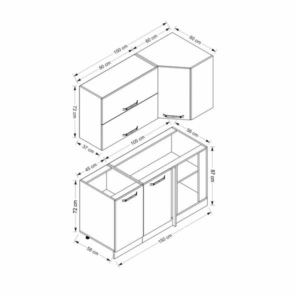 Minar 150Cm Köşe Mtfk Dlp Byz Dore K150-D2 - Resim 8