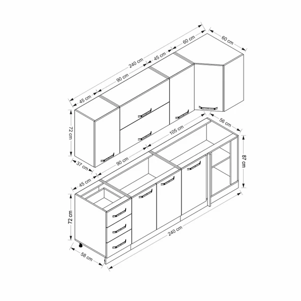 Minar 240Cm Köşe Mtfk Dlp Byz K240-B3 - Resim 8