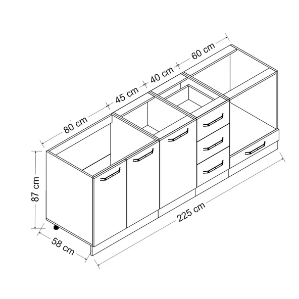 Minar 225 Cm Mutfak Dlb Byz 225-B3-Alt - Resim 8