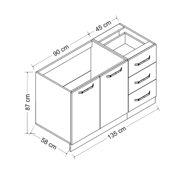 Minar 135 Cm Mutfak Dlb Byz 135-B2-Alt - Resim 8
