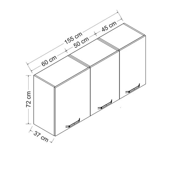 Minar 155 Cm Mutfak Dlb Byz 155-B1-Üst - Resim 8