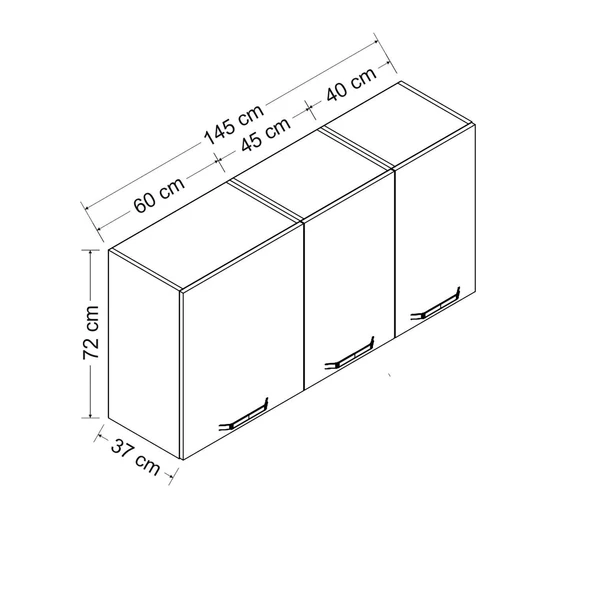 Minar 145 Cm Mutfak Dlb Byz 145-B1-Üst - Resim 8