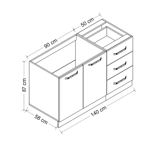 Minar 140 Cm Mutfak Dlb Byz 140-B1-Alt - Resim 8