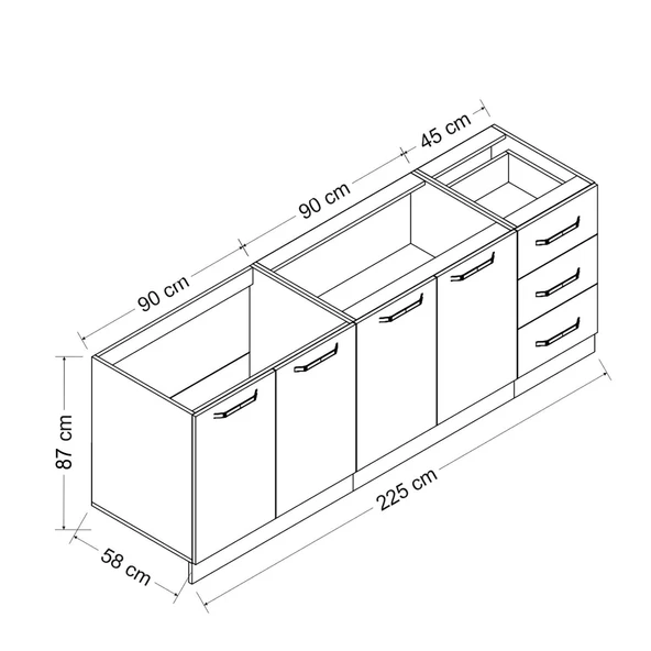 Minar 225 Cm Mutfak Dlb Byz Ant 225-A2-Alt - Resim 8