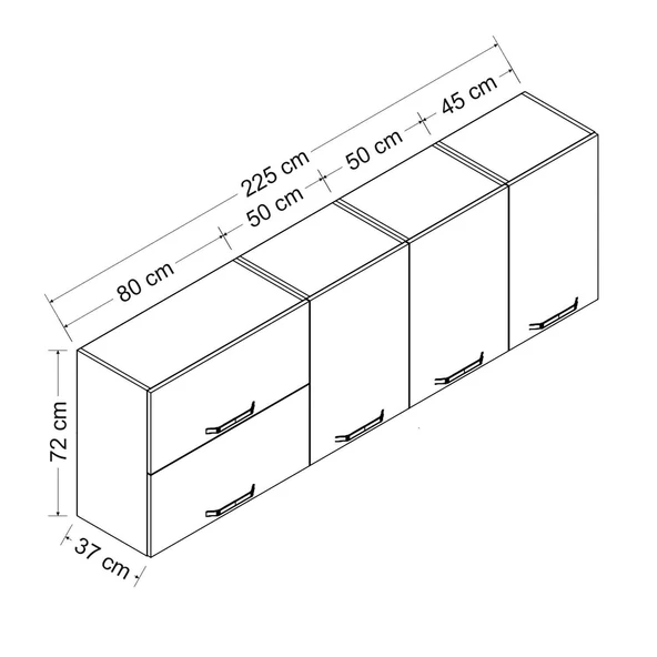 Minar 225 Cm Mutfak Dlb Byz 225-B1-Üst - Resim 8