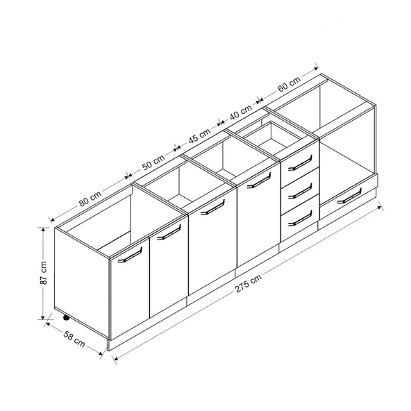 Minar 275 Cm Mutfak Dlb Byz Dore 275-D3-Alt - Resim 8