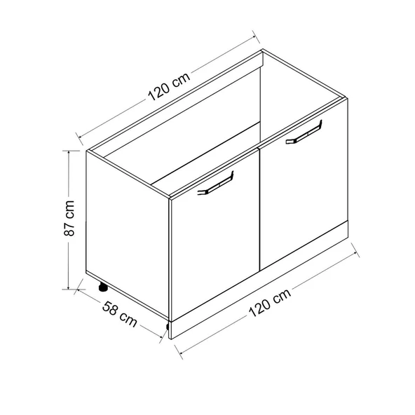Minar 120 Cm Mutfak Dlb Byz 120-B1-Alt - Resim 8