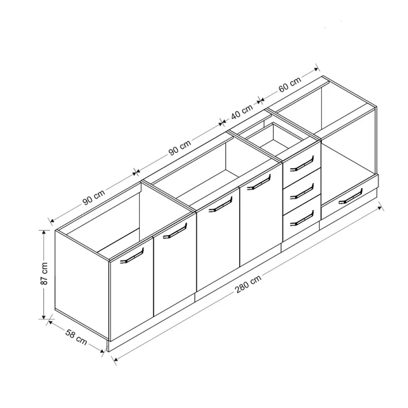Minar 280 Cm Mutfak Dlb Byz Ant 280-A9-Alt - Resim 2