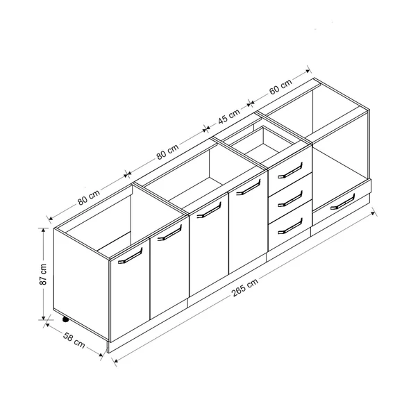Minar 265 Cm Mutfak Dlb Byz 265-B3-Alt - Resim 8