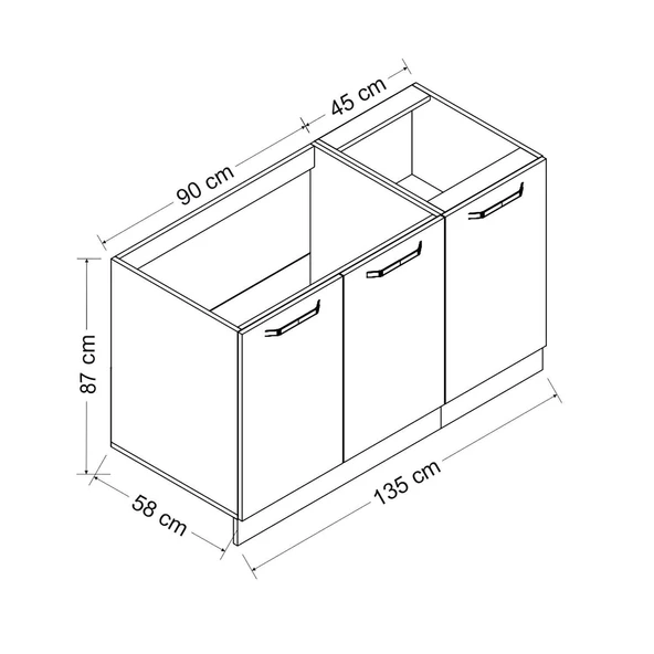 Minar 135 Cm Mutfak Dlb Byz 135-B1-Alt - Resim 8
