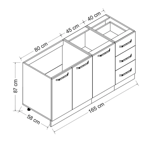 Minar 165 Cm Mutfak Dlb Byz Ant 165-A1-Alt - Resim 8