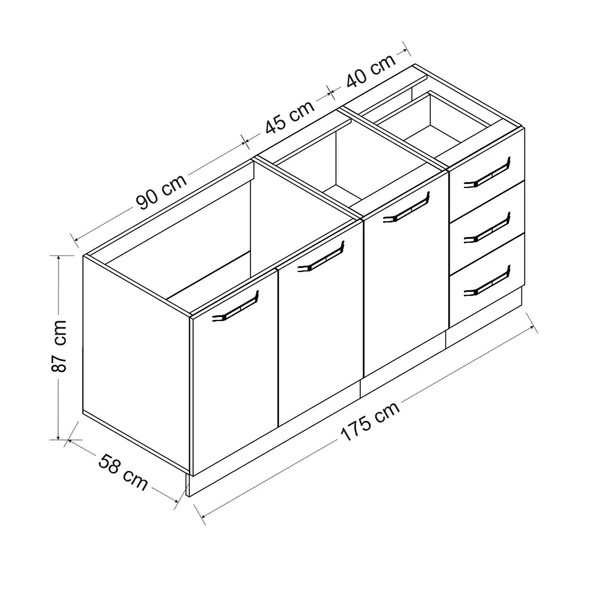 Minar 175 Cm Mutfak Dlb Byz 175-B1 -Alt - Resim 8