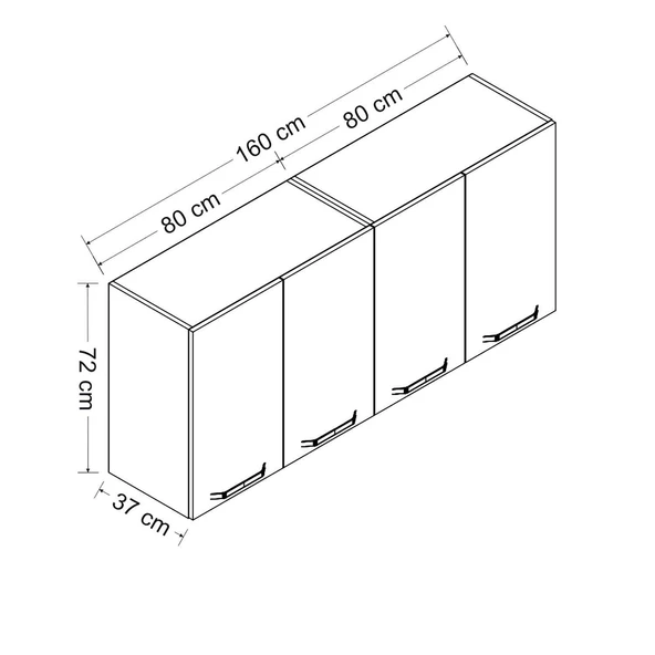 Minar 160 Cm Mutfak Dlb Byz 160-B1-Üst - Resim 8