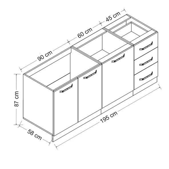 Minar 195 Cm Mutfak Dlb Byz 195-B1 -Alt - Resim 8