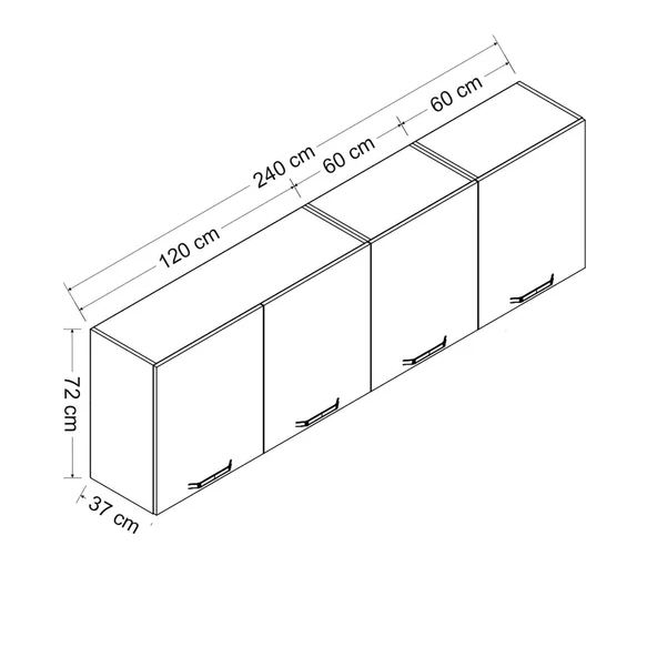 Minar 240 Cm Mutfak Dlb Byz 240-B3-Üst - Resim 8