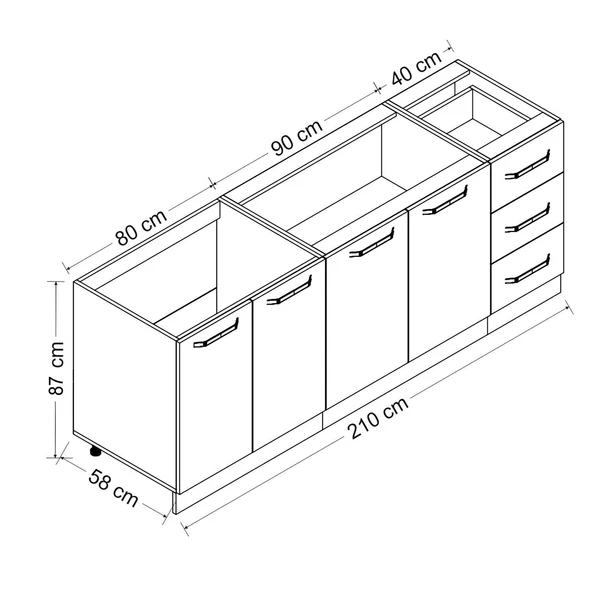 Minar 210 Cm Mutfak Dlb Byz 210-B2-Alt - Resim 8