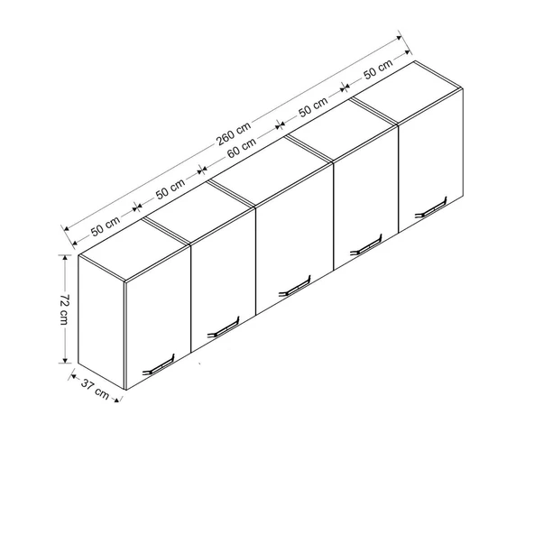 Minar 260 Cm Mutfak Dlb Byz 260-B2-Üst - Resim 8