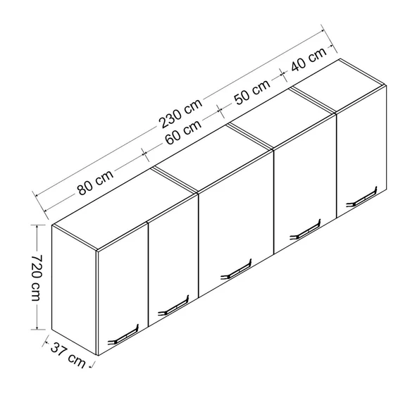 Minar 230 Cm Mutfak Dlb Byz 230-B1-Üst - Resim 8