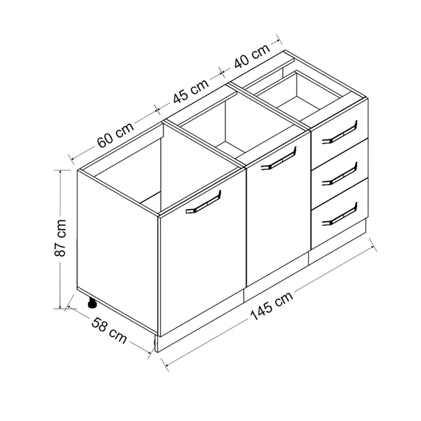 Minar 145 Cm Mutfak Dlb Byz 145-B1-Alt - Resim 8