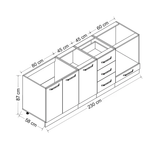 Minar 230 Cm Mutfak Dlb Byz 230-B6-Alt - Resim 8