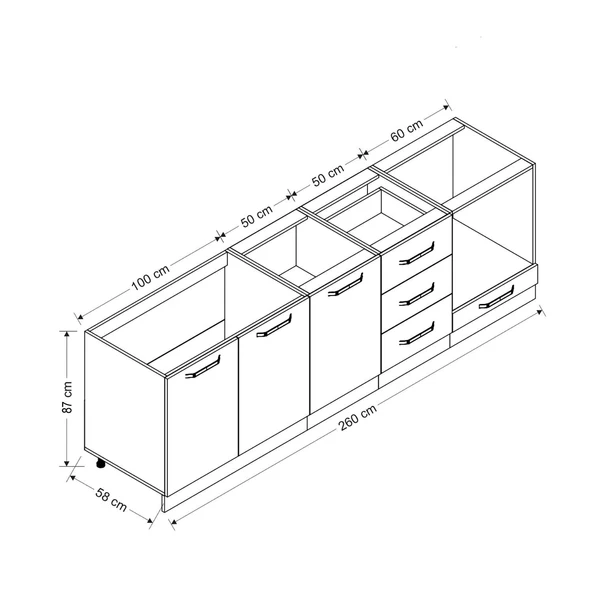 Minar 260 Cm Mutfak Dlb Byz 260-B6-Alt - Resim 2